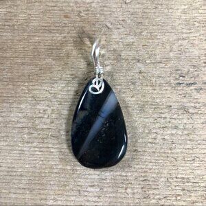 Striped Agate Necklace Pendant